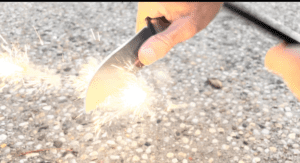 The best camping knife must enable the user to make a fire.